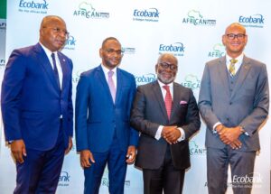 L-R - AFDB Country Manager Togo, Wilfrid Abiola, Group CEO AGF, Jules Ngakam and AGF Chairman Board of Directors, Felix Bikpo and Ecobank Group CEO, Jeremy Awori